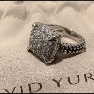 💫David Yurman 💫Sterling Silver Chatelaine ring w/diamonds sz 8